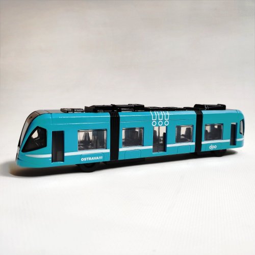 Kovový model moderní tramvaje
