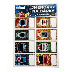 Jmenovky na dárky nalepovací