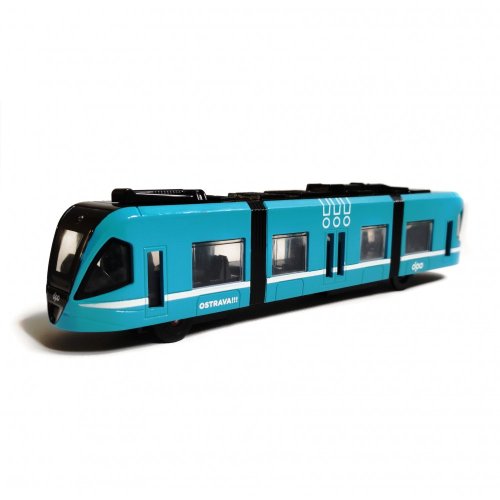 Kovový model moderní tramvaje