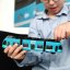 Kovový model moderní tramvaje